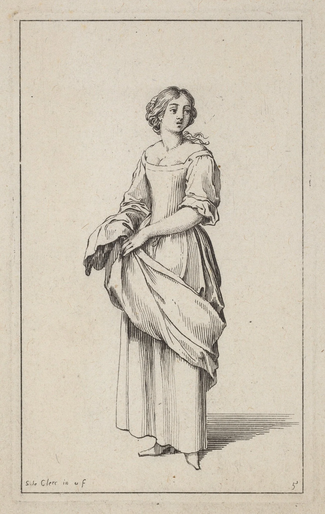 Standing Young Peasant Woman, detail