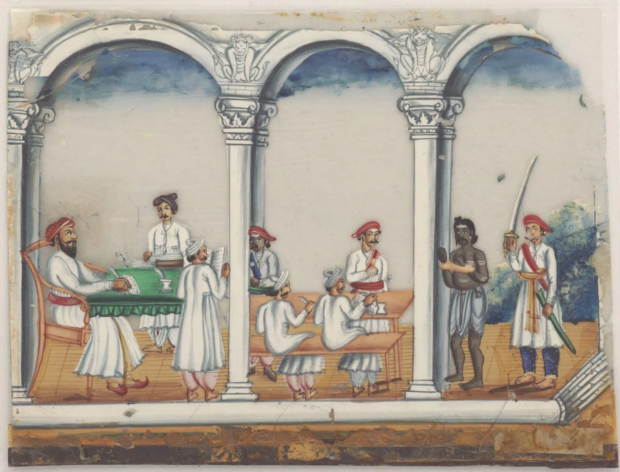 A trail scene in a magistrate's court, detail