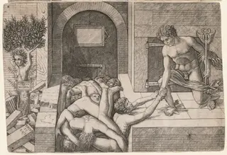 Allegory of the Rescue of Humanity: Virtus Deserta, by Giovanni Antonio da Brescia, 1502