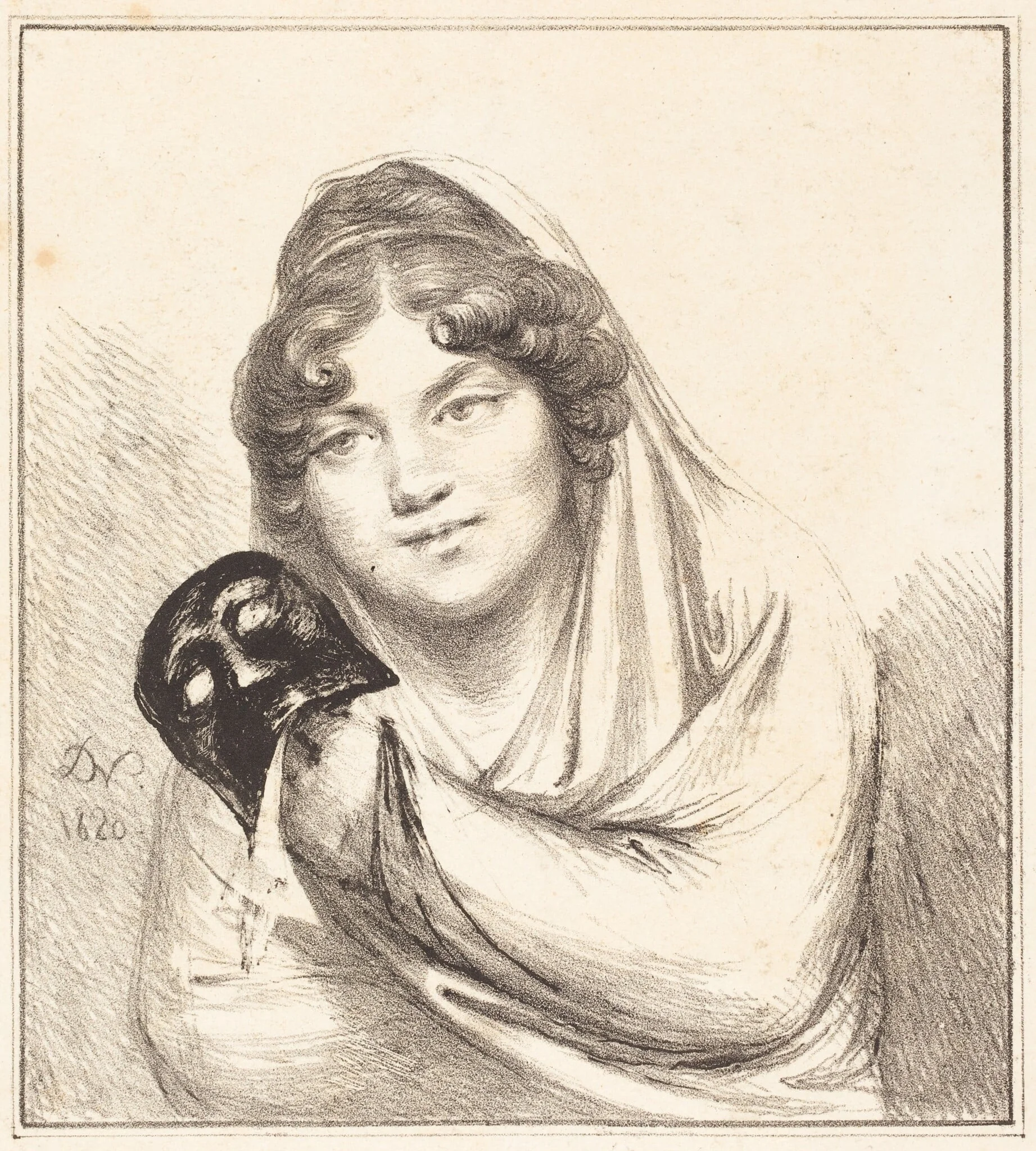 Girl with a Mask, detail