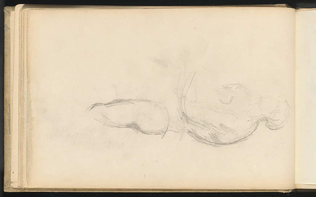 Study of the Allegorical Figure of Health in Rubens' "The Birth of Louis XIII", by Paul Cézanne, graphite, 1882
