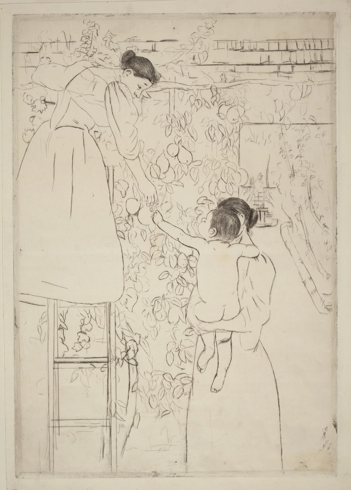 Gathering Fruit, detail