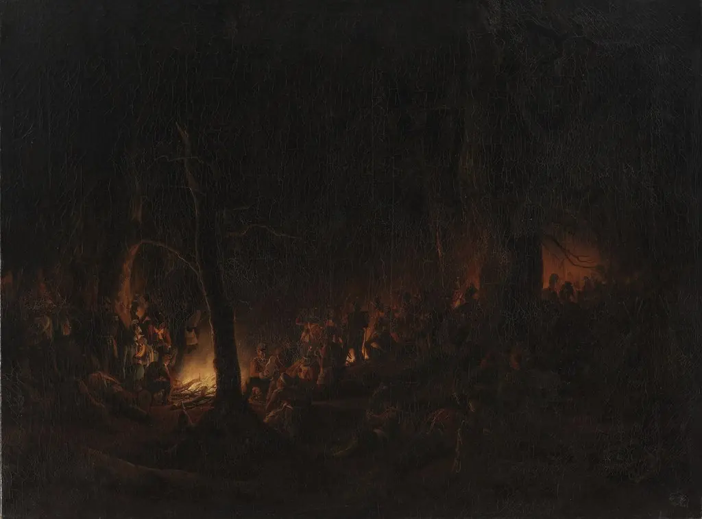 Bivouac After the Skirmish at Schleswig on the Night Between 23 and 24 April 1848, by Niels Simonsen, oil, 1849