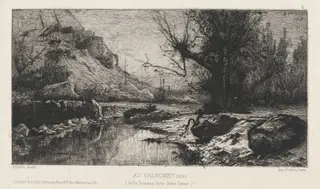 Au Valromey, by Adolphe Appian, ink, 1868