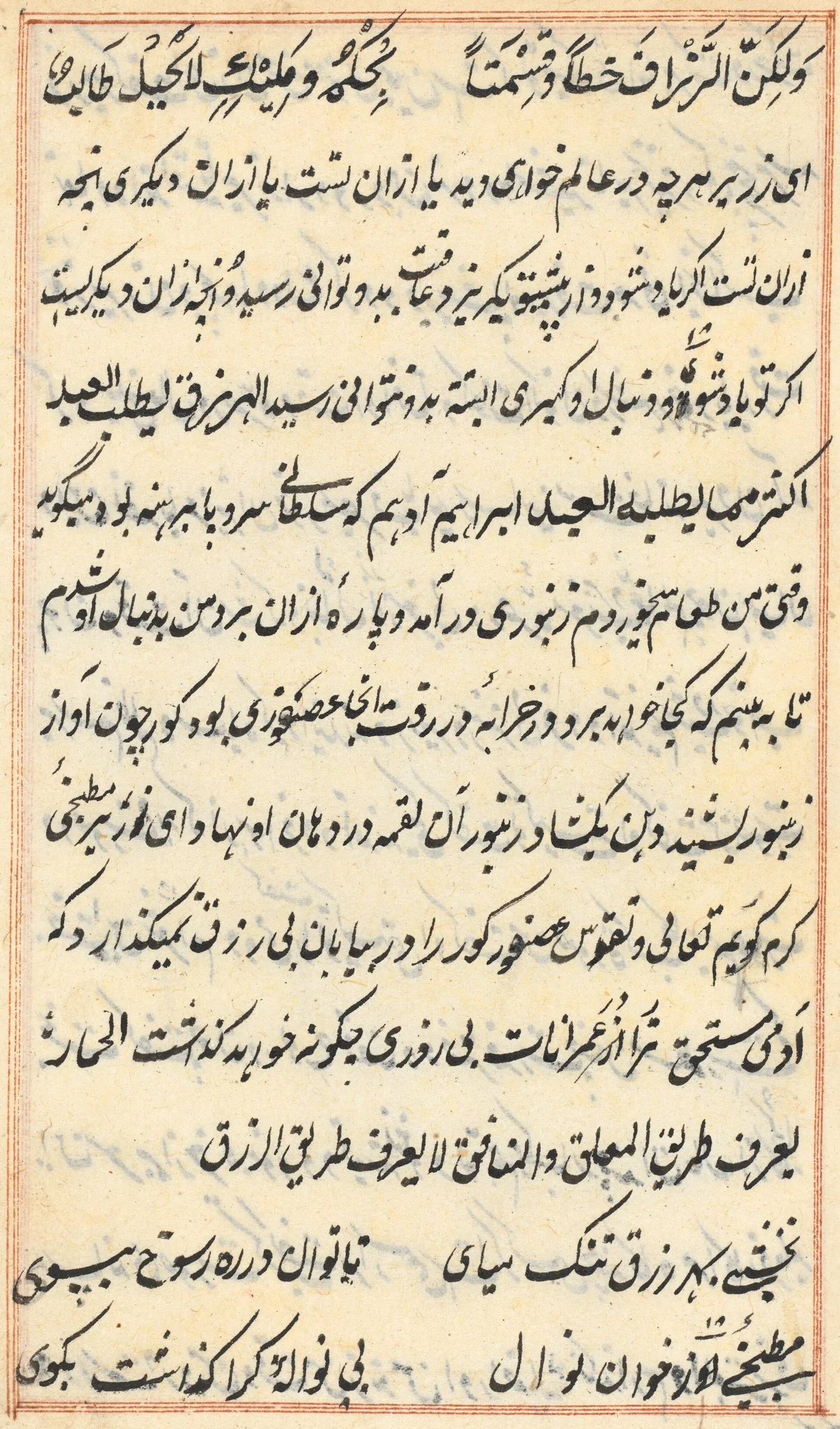 Page from Tales of a Parrot (Tuti-nama): text page, detail