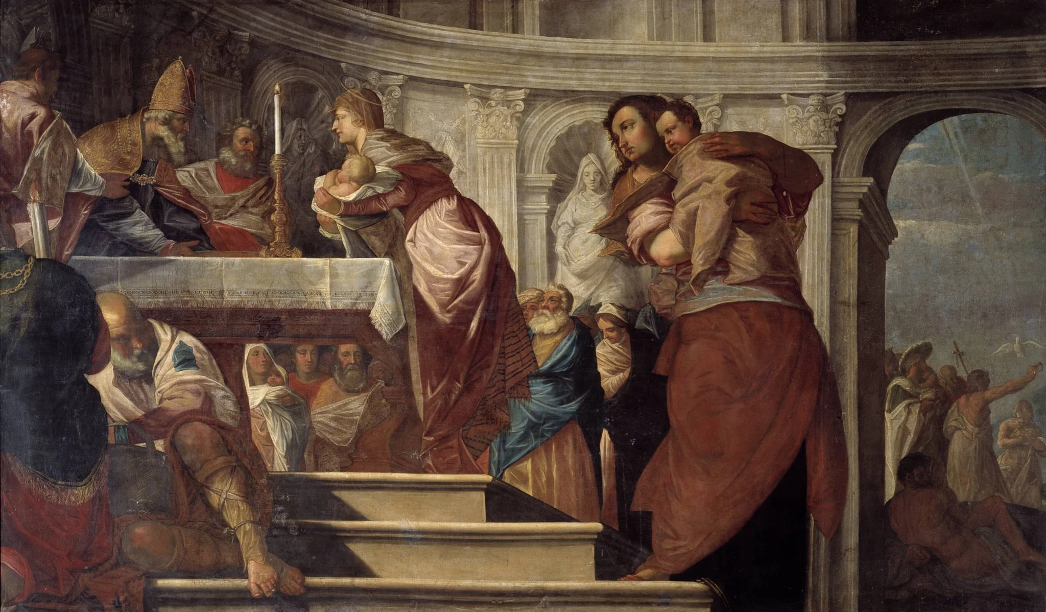 The Presentation of Christ in the Temple, and the Baptism of Christ, detail