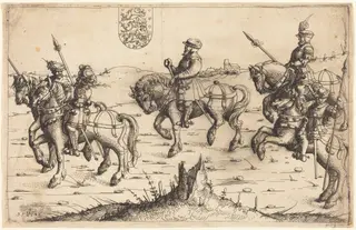 Herberstein's Journey to Denmark, by Augustin Hirschvogel, ink, 1546