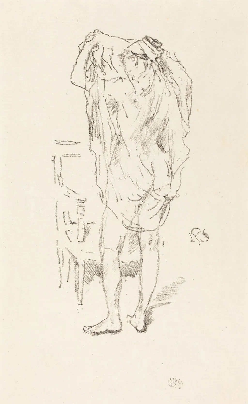 Study, by James McNeill Whistler, ink, 1894