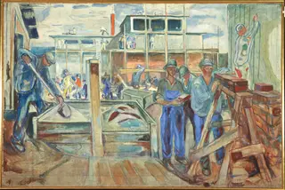 Winter Studio under Construction, by Edvard Munch, oil, 1929