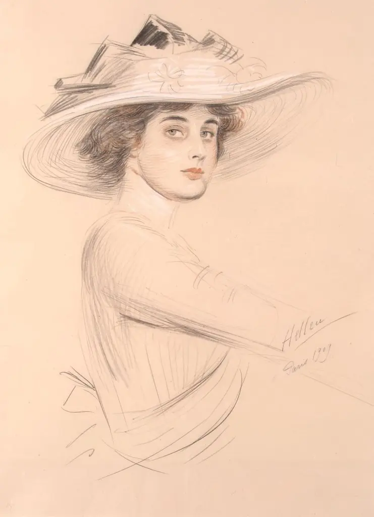 Portrait of a Woman, by Paul César Helleu, oil, 1909