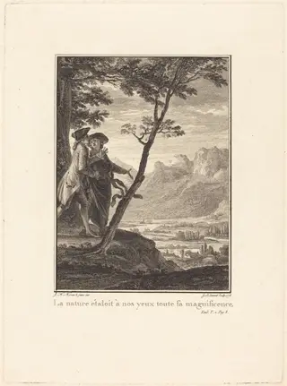 La nature étaloit à nos yeux toute sa magnificence, by Jean-Baptiste Blaise Simonet, ink, 1778
