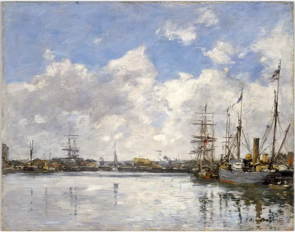 Le Havre , the harbor, by Eugène Boudin, oil, 1892