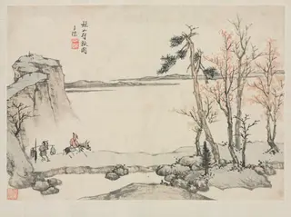 Landscape Album in Various Styles: Traveling in Autumn Mountains, by Zha Shibiao, unspecified, 1692