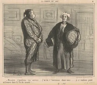 Mossieu, j'quittons vot' service ..., by Honoré Daumier, ink, 1857