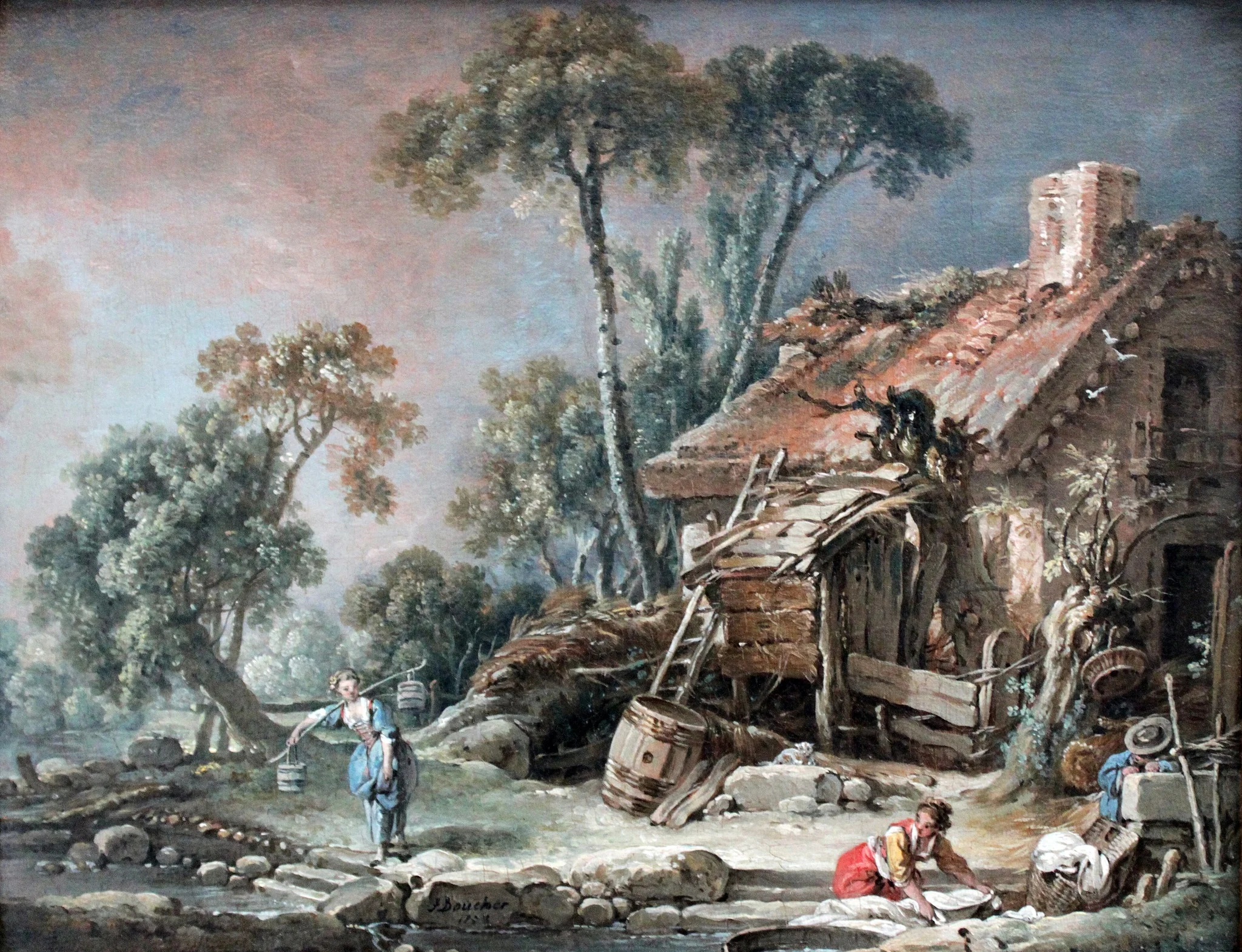 Landscape with Farm house, detail
