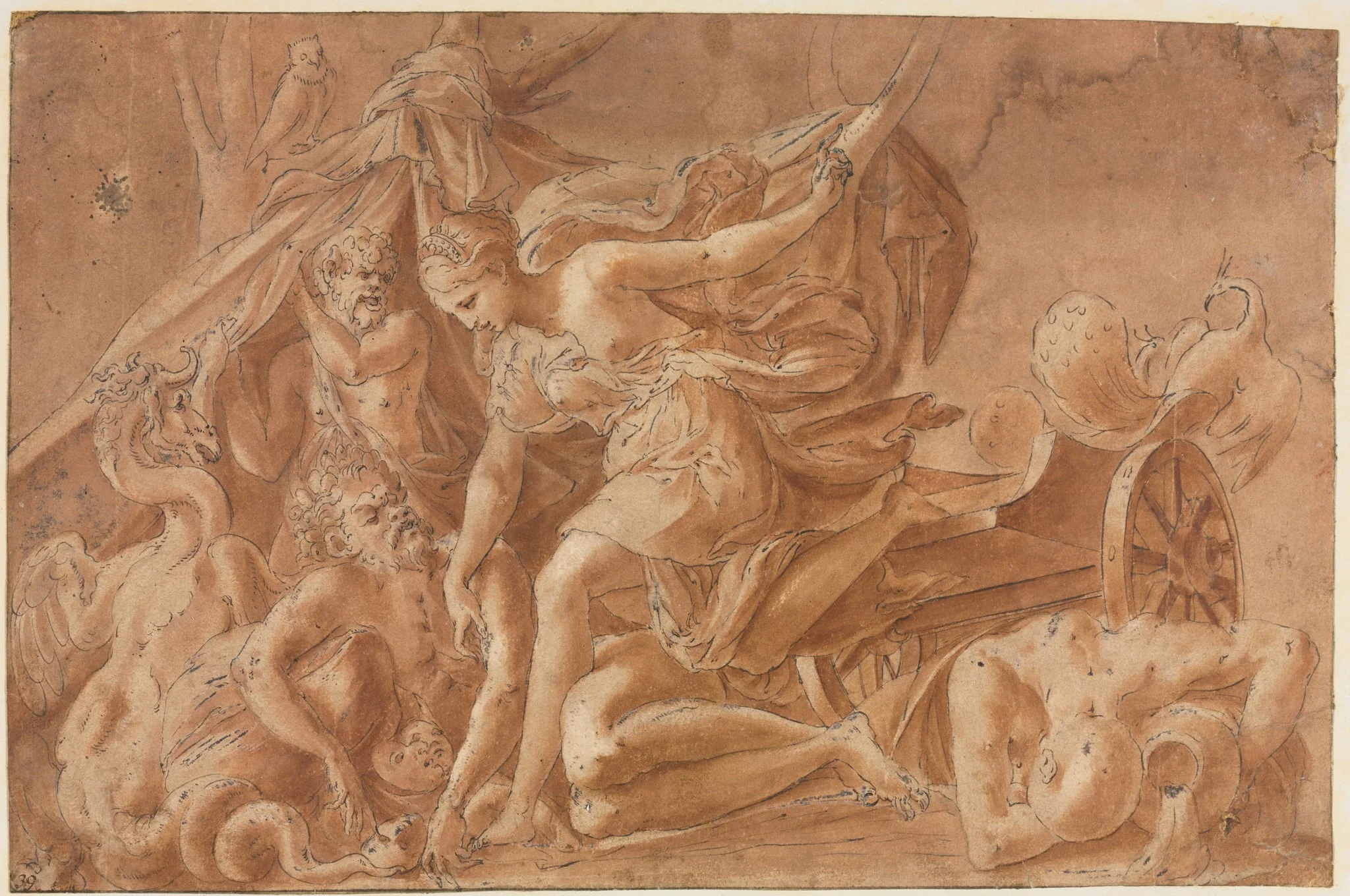 Copy after Primaticcio's Juno Awakening Sleep, detail