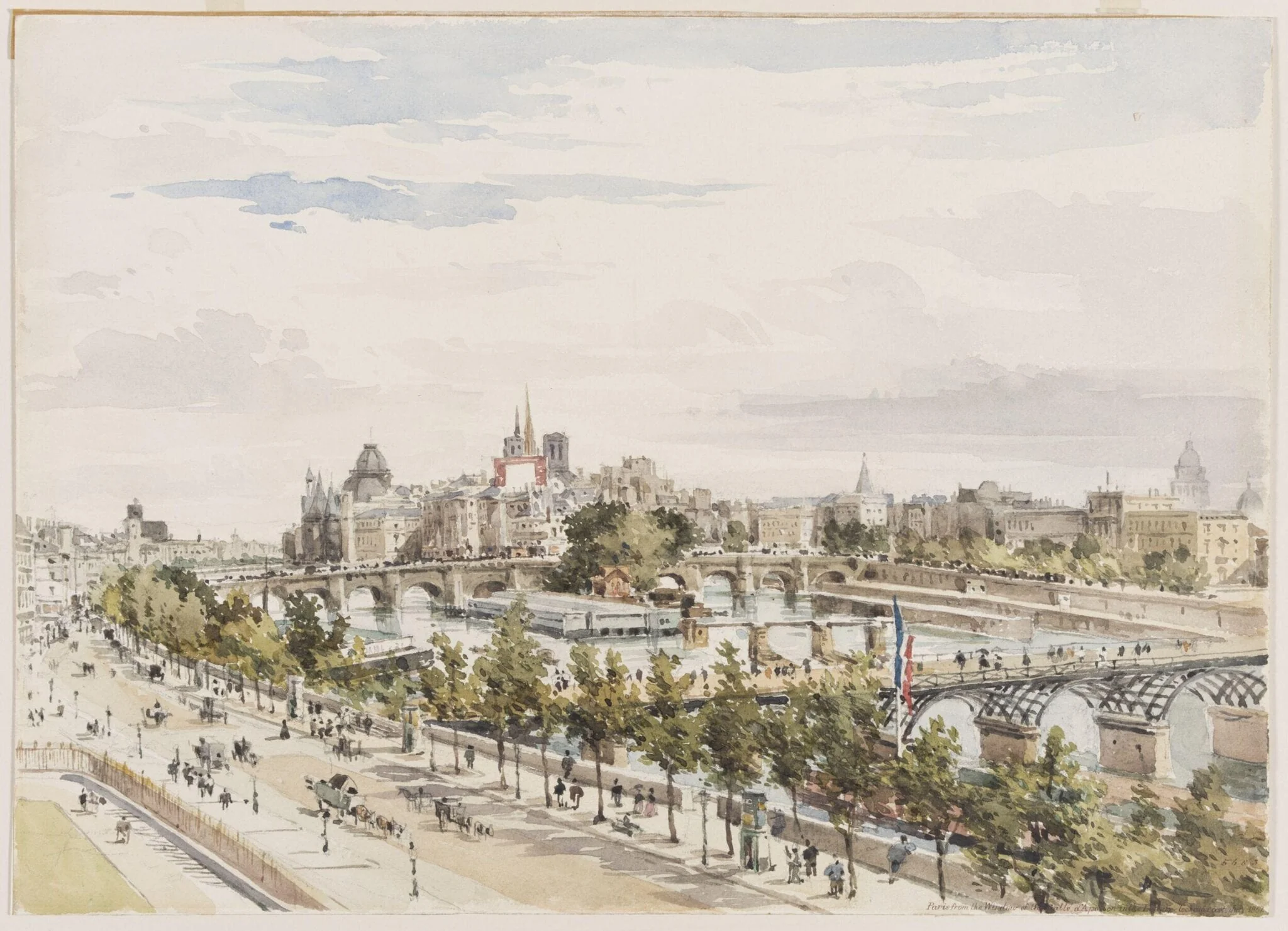 Paris, from the Window of the Salle D'Apollon in the Louvre, detail