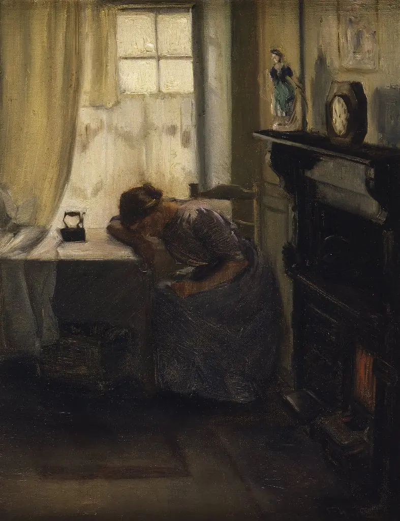 Tired, by Mina Arndt, oil, 1908