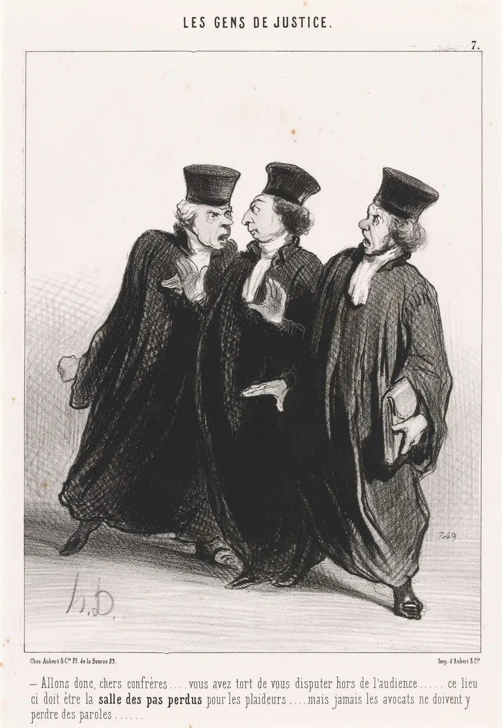 Allons donc, chers confrères..., by Honoré Daumier, ink, 1845