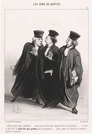 Allons donc, chers confrères..., by Honoré Daumier, ink, 1845
