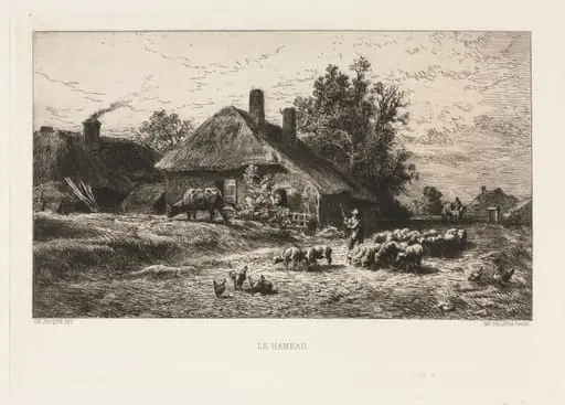 The Hamlet, by Charles Jacque, 1867
