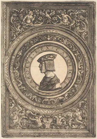 Emperor Charles V, by Daniel Hopfer, ink, 1519