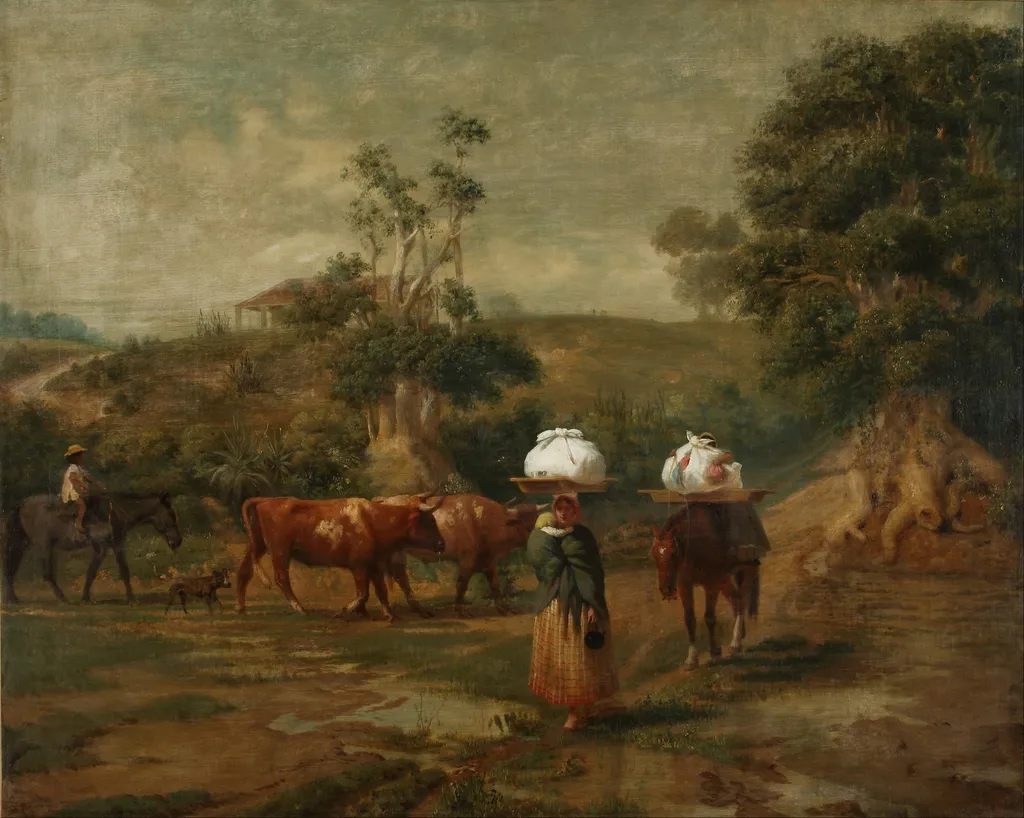 Lavanderas en el bajo de Belgrano, by Prilidiano Pueyrredón, oil, 1865