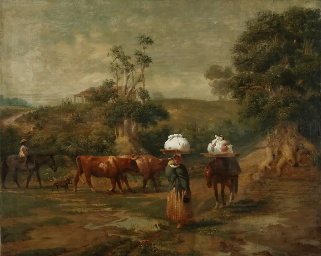 Lavanderas en el bajo de Belgrano, by Prilidiano Pueyrredón, oil, 1865