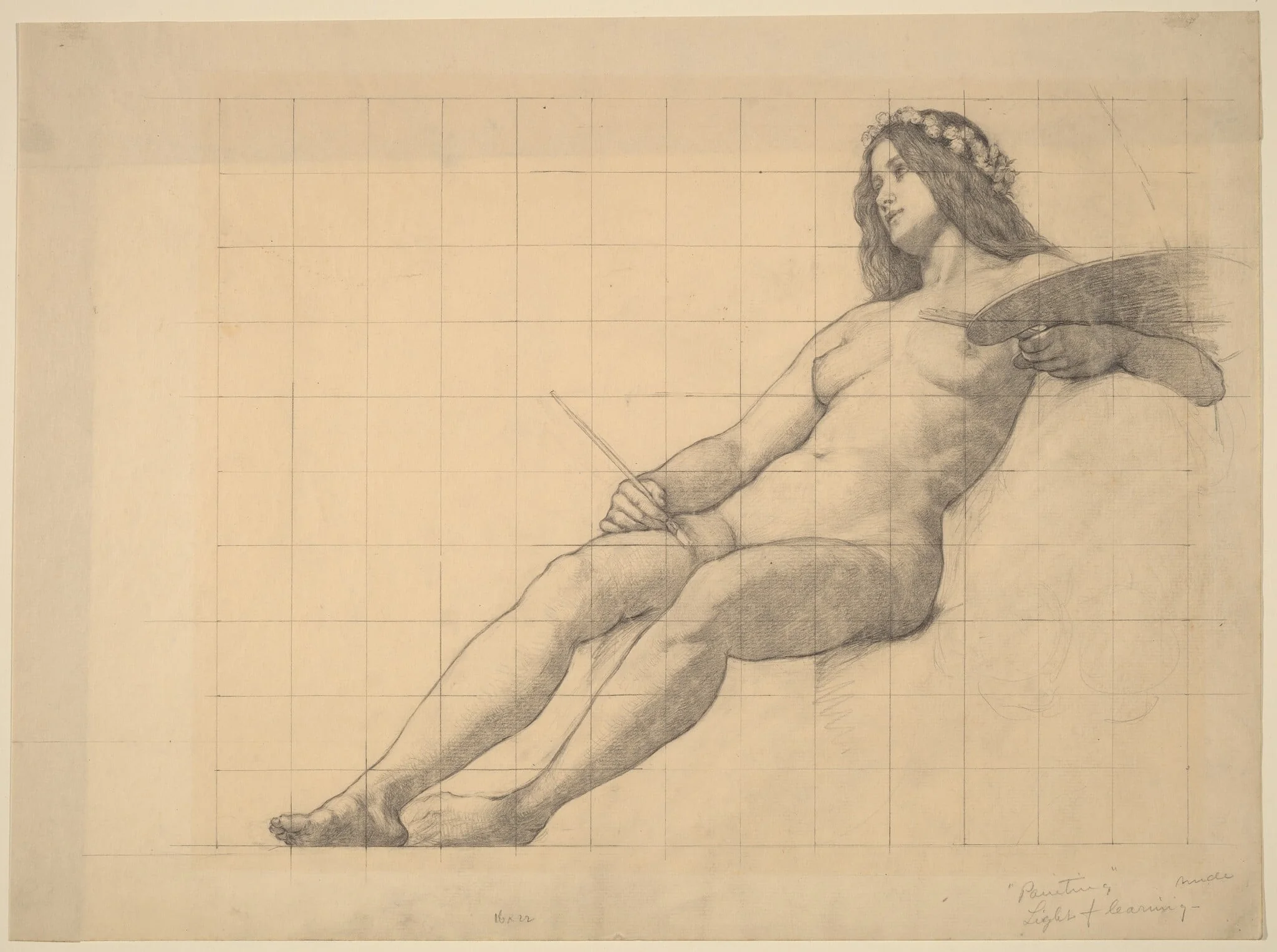 Reclining Female Nude Study for "Painting", detail