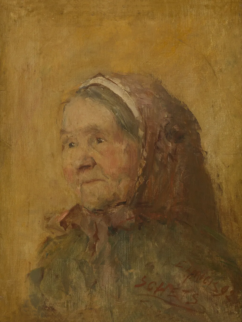An Old Woman, by Evert Larock, oil, 1896