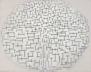 Composition No.10 (Pier and Ocean), by Piet Mondrian, oil, 1915