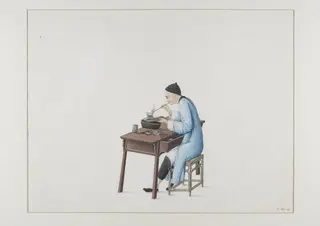 A Silversmith, by Puqua, paint, 1790