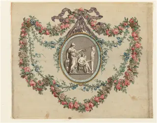 Minerva Crowning the Genius of Fine Arts, by Various Artists, ink, 1784