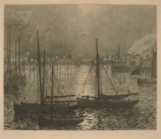 Boulogne, by Théo van Rysselberghe, ink, 1900