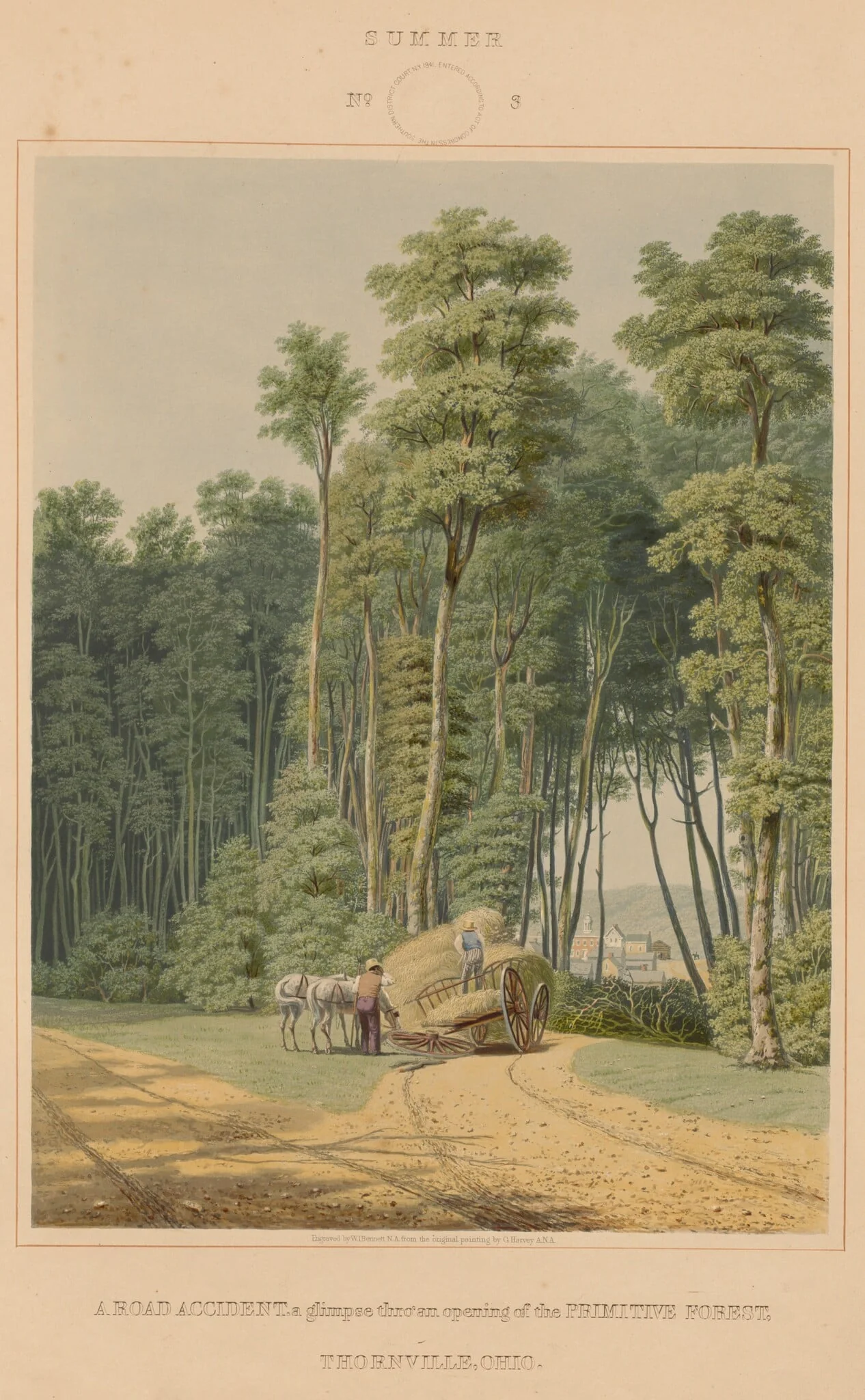 Summer--A Road Accident. A glimpse thro' an opening of the Primitive Forest. Thornville, Ohio, detail