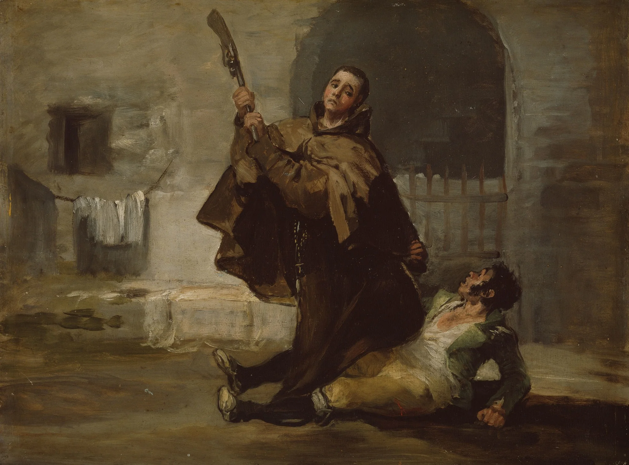 Friar Pedro Clubs El Maragato with the Butt of the Gun, detail