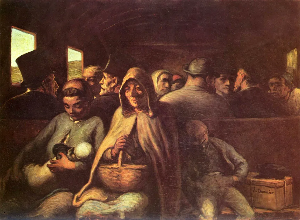 The Third-Class Carriage, by Honoré Daumier, oil, 1863