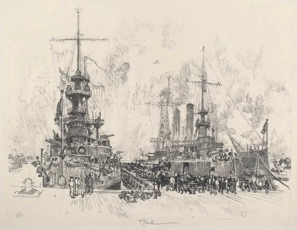 Ready for Service Again, by Joseph Pennell, ink, 1917