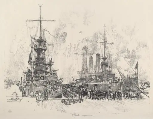 Ready for Service Again, by Joseph Pennell, ink, 1917