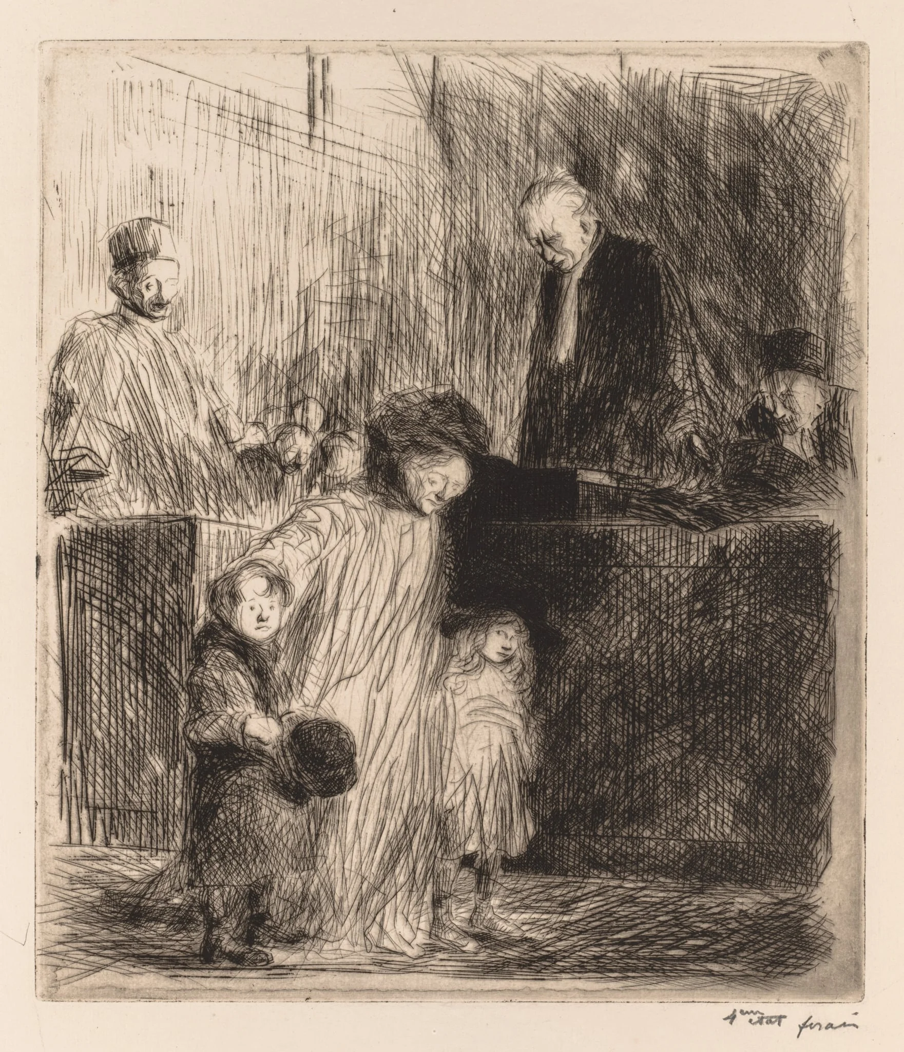 Sortie de l'Audience, detail