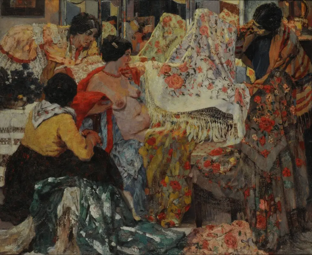 Los mantones de Manila, by Fernando Fader, oil, 1914