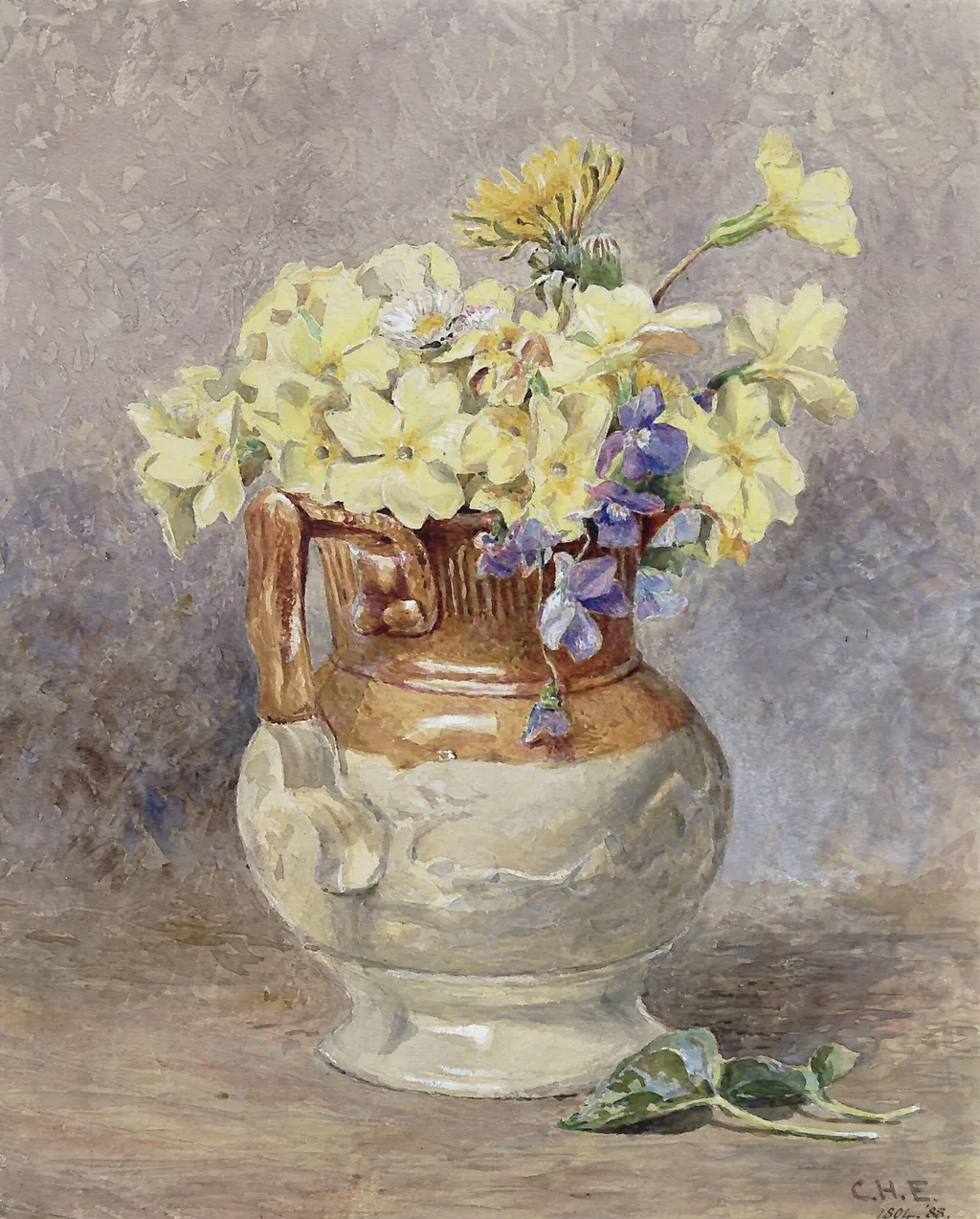 A Child's Nosegay: Wild Flowers in a Jug, by Caroline H. Eastlake, watercolor, 1868
