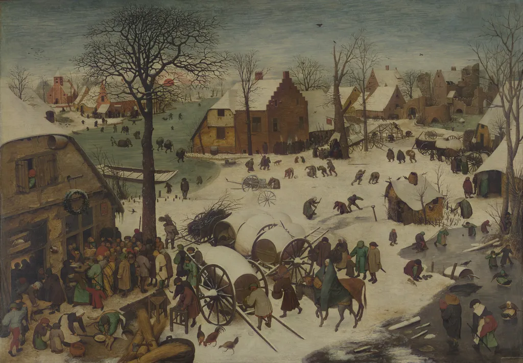 The People's Census at Bethlehem, by Pieter Brueghel I, oil, 1566