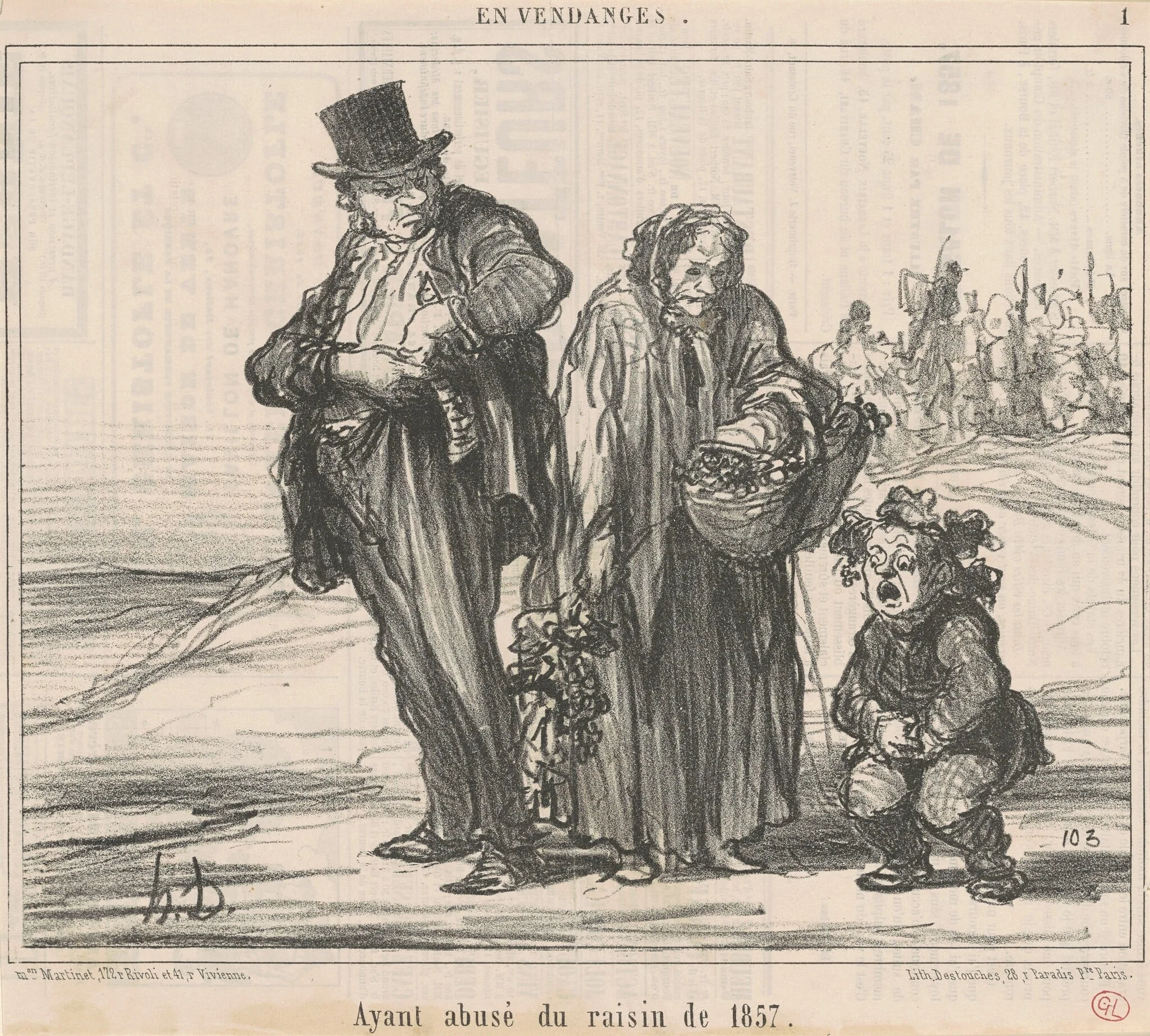 Ayant abusé du raisin de 1857, detail