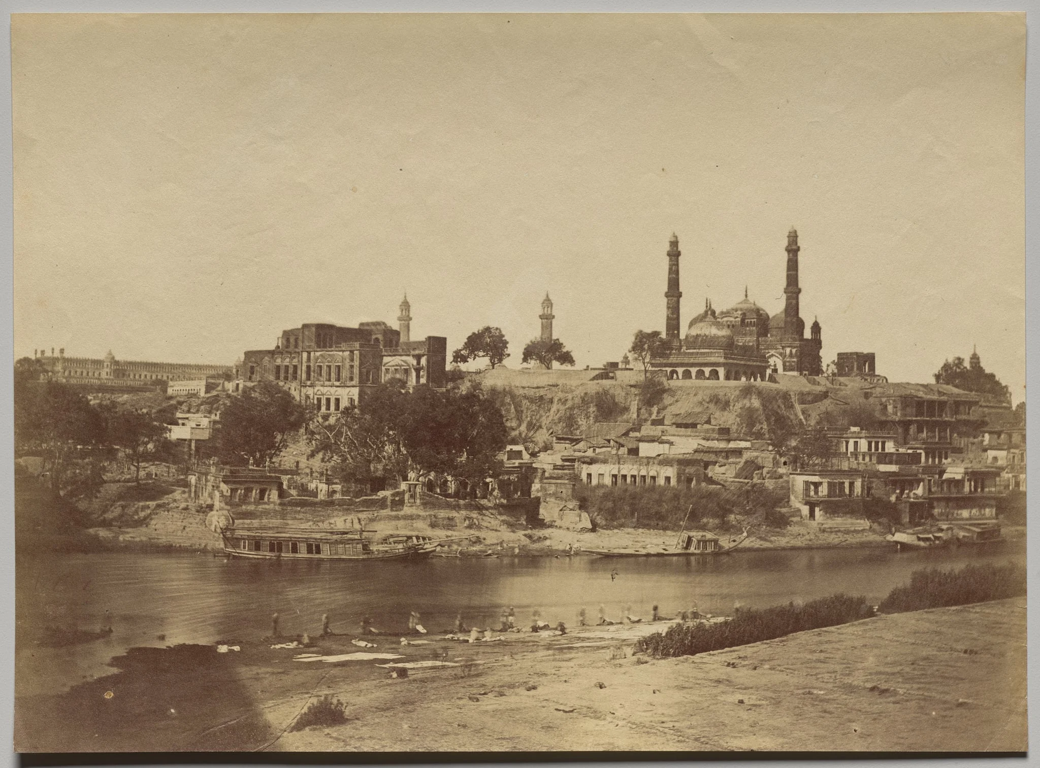 The Muchee Bhawan Fort and the Gomti River Taken from the Stone Bridge, detail