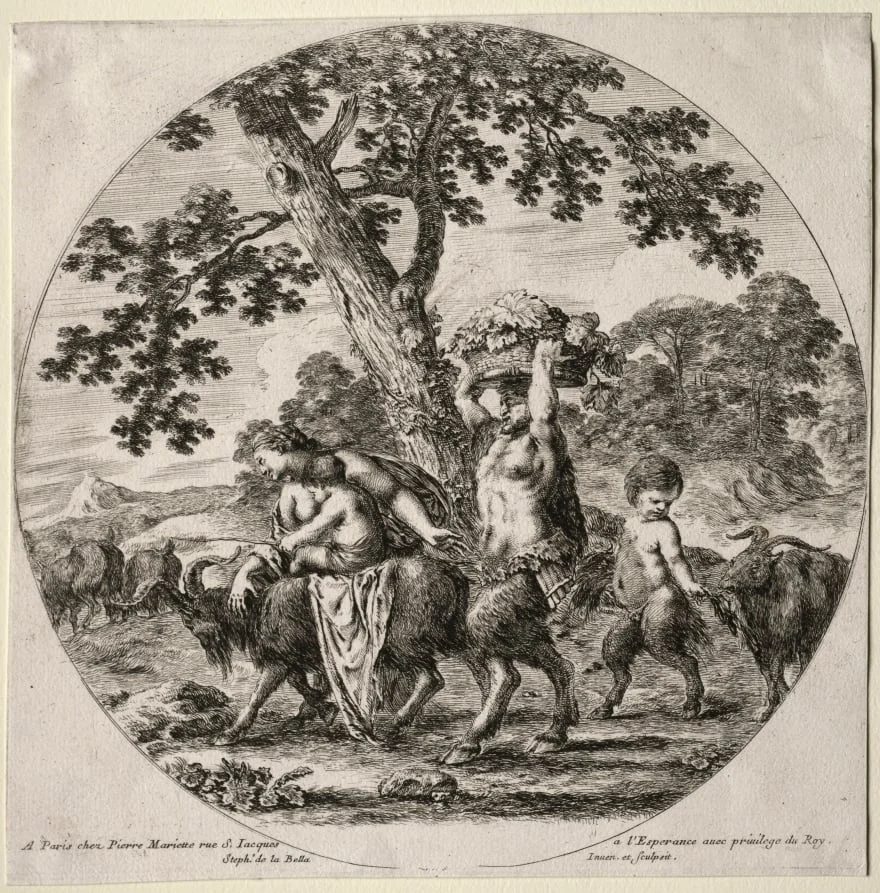 A Satyr Family Traveling, detail