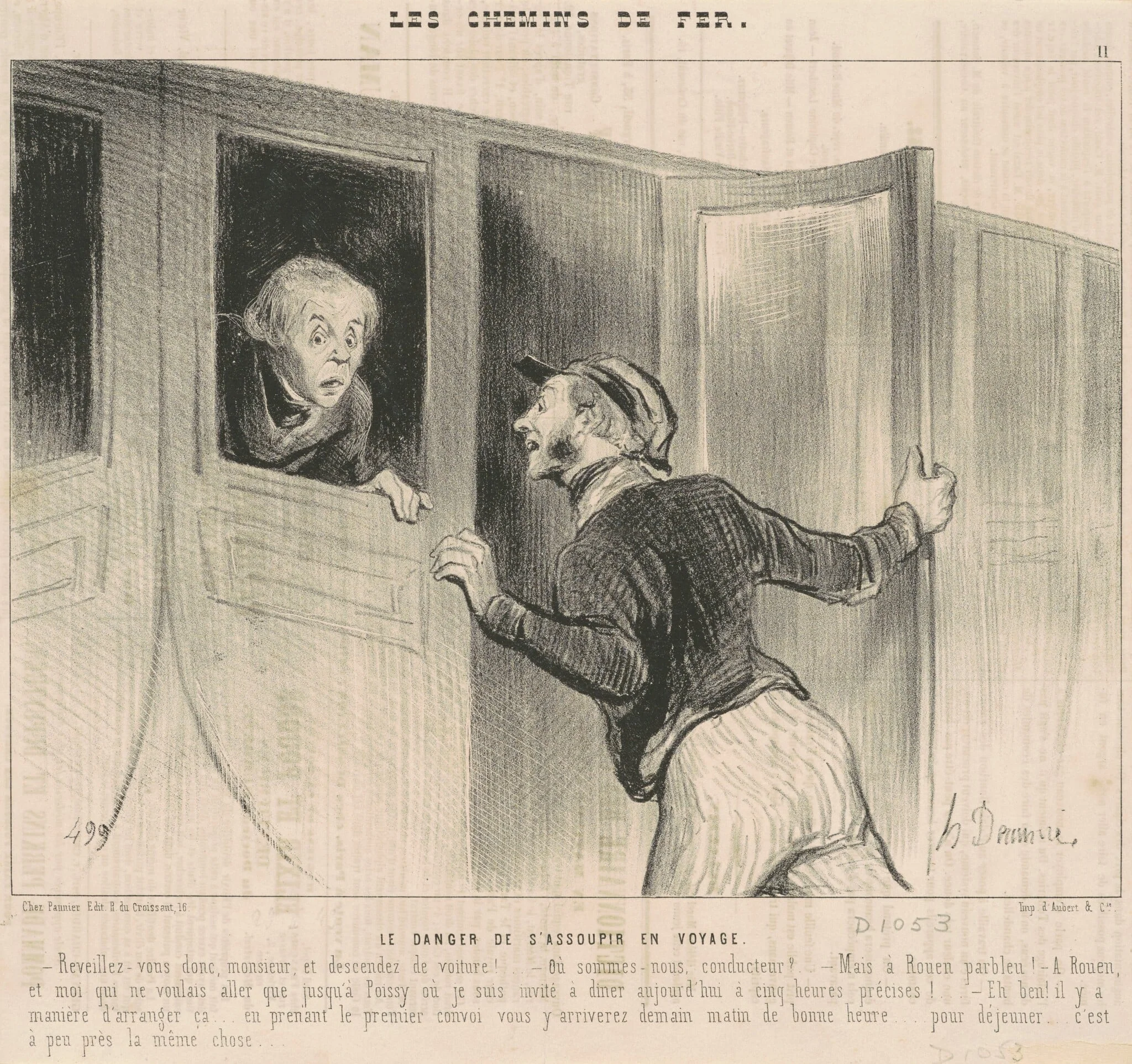 Le danger de s'assoupir en voyage, detail