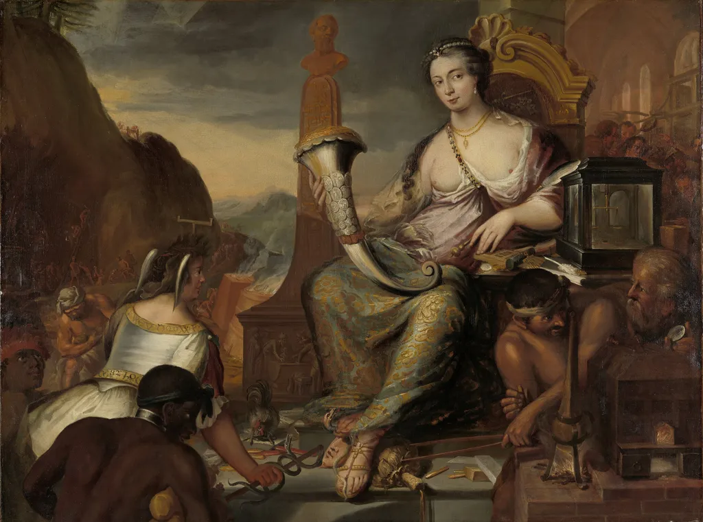 Allegory of coinage, by Romeyn de Hooghe, oil, 1695