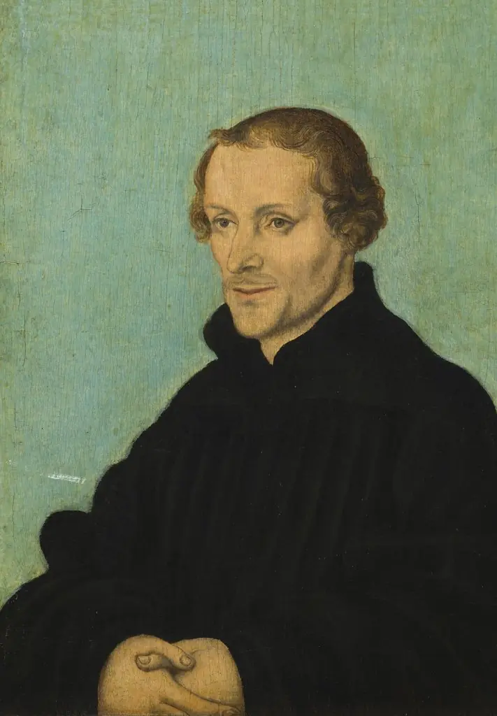 Portrait of Philipp Melanchton, by Lucas Cranach the Elder, oil, 1532