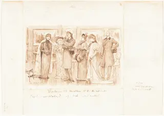 Distinguished Amateurs no. II: The Art Critic, by George Du Maurier, ink, 1880